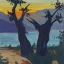 Gaston SUISSE (1896-1988) - Bords du lac de Presba. 1918.